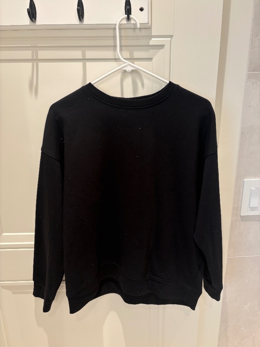 Black Rhinestone Embellished Oversized Sweatshirt